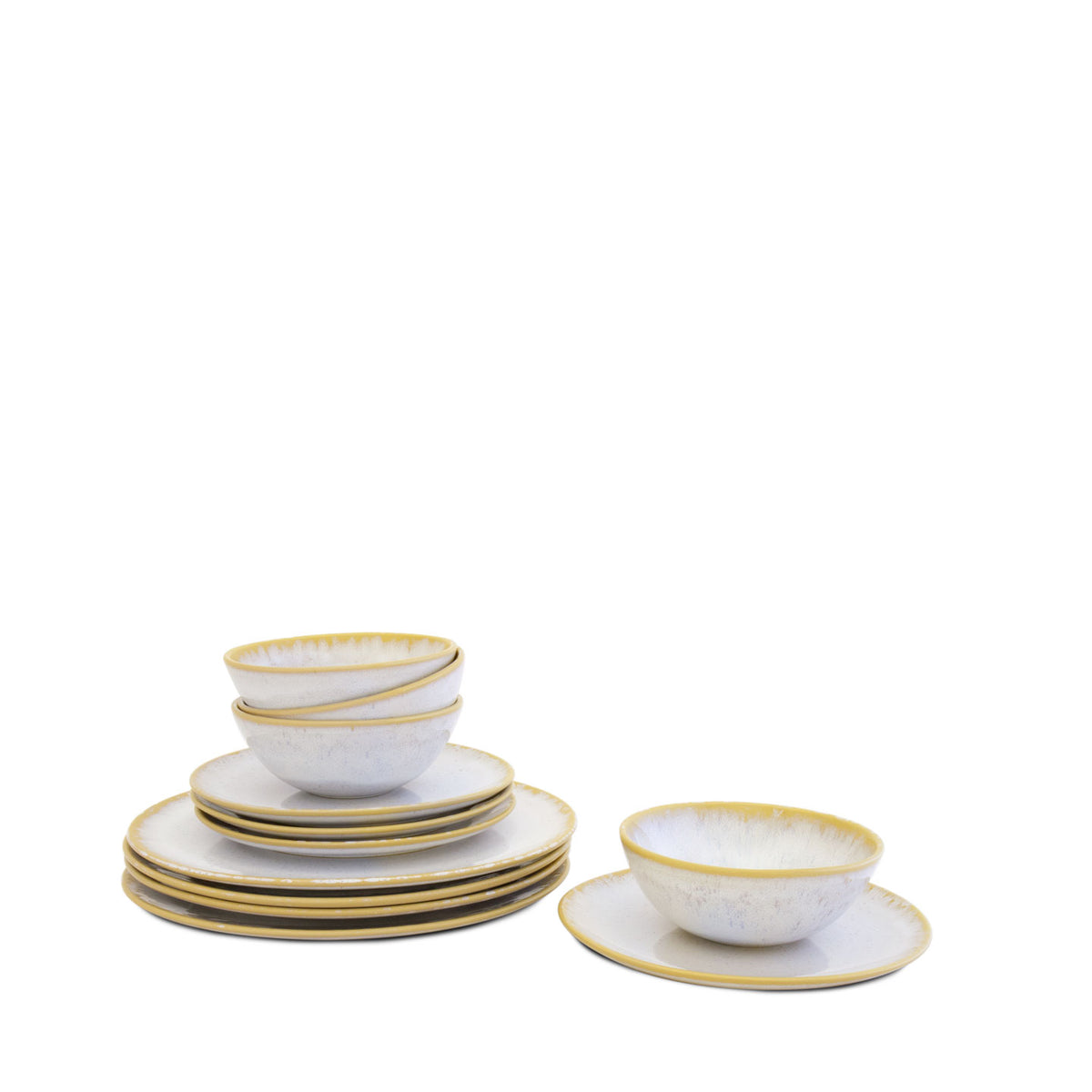 Amazonia Enhanced Dinning Set (White Ivory) | Set of 16